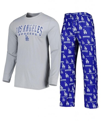 Men's Royal, Gray Los Angeles Dodgers Breakthrough Long Sleeve Top and Pants Sleep Set $42.39 Pajama