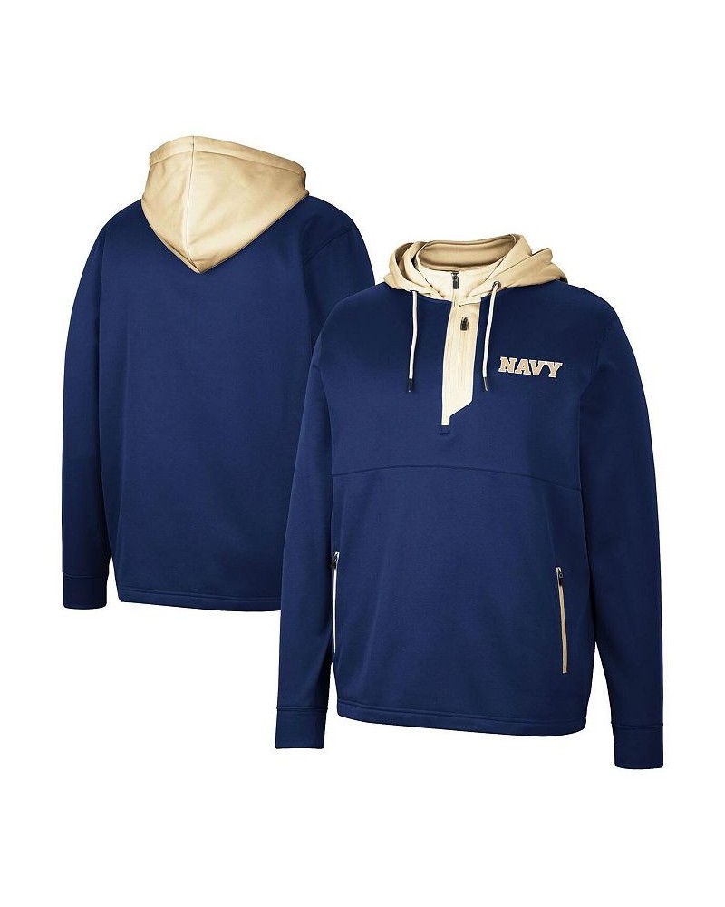 Men's Navy Navy Midshipmen Luge 3.0 Quarter-Zip Hoodie $39.95 Sweatshirt