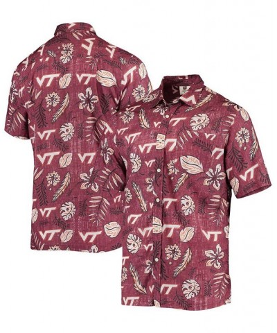 Men's Maroon Virginia Tech Hokies Vintage-Like Floral Button-Up Shirt $32.25 Shirts