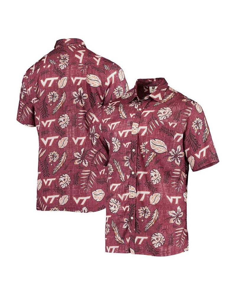 Men's Maroon Virginia Tech Hokies Vintage-Like Floral Button-Up Shirt $32.25 Shirts