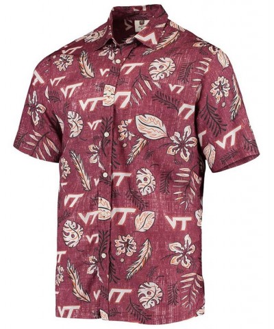 Men's Maroon Virginia Tech Hokies Vintage-Like Floral Button-Up Shirt $32.25 Shirts