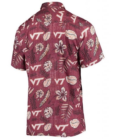 Men's Maroon Virginia Tech Hokies Vintage-Like Floral Button-Up Shirt $32.25 Shirts