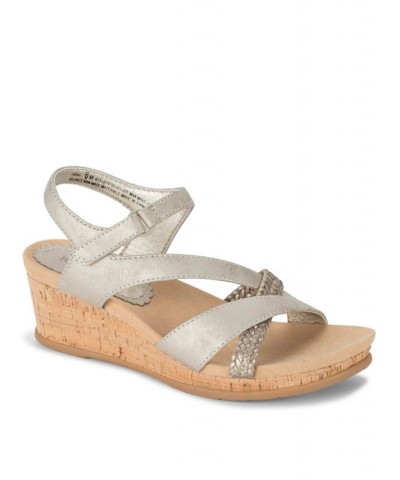 Women's Farah Casual Almond Toe Wedge Sandal Tan/Beige $45.39 Shoes