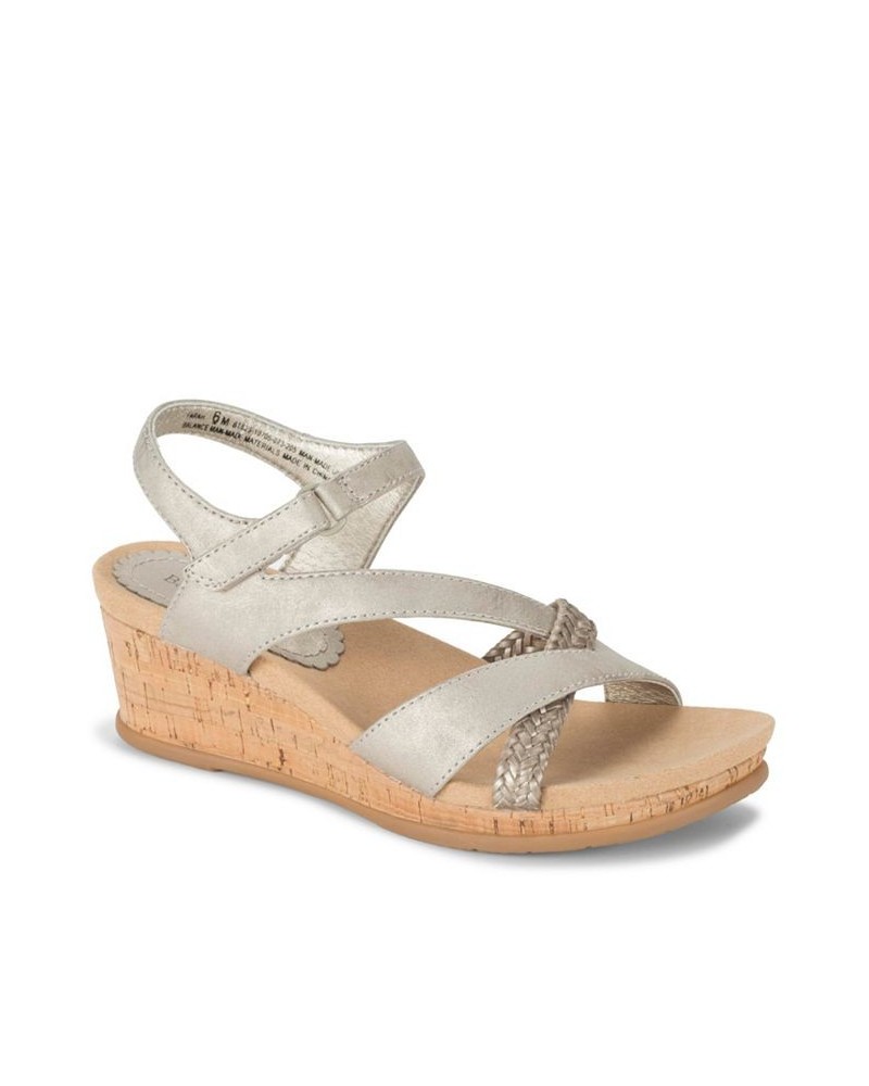 Women's Farah Casual Almond Toe Wedge Sandal Tan/Beige $45.39 Shoes