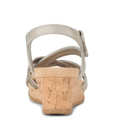 Women's Farah Casual Almond Toe Wedge Sandal Tan/Beige $45.39 Shoes