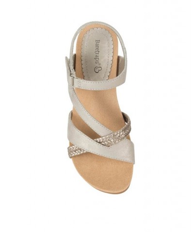 Women's Farah Casual Almond Toe Wedge Sandal Tan/Beige $45.39 Shoes