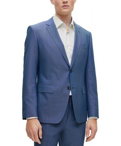 BOSS Men's Slim-Fit Suit in Wool, Silk and Stretch Blue $298.65 Suits