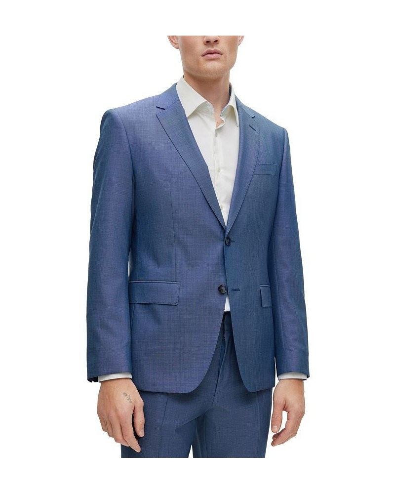 BOSS Men's Slim-Fit Suit in Wool, Silk and Stretch Blue $298.65 Suits