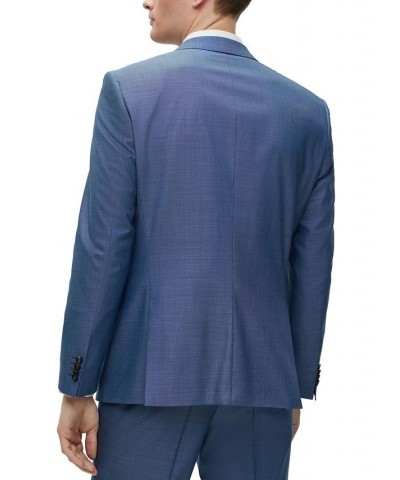 BOSS Men's Slim-Fit Suit in Wool, Silk and Stretch Blue $298.65 Suits