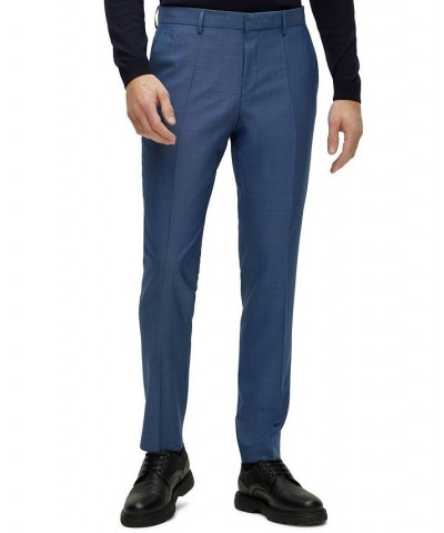 BOSS Men's Slim-Fit Suit in Wool, Silk and Stretch Blue $298.65 Suits