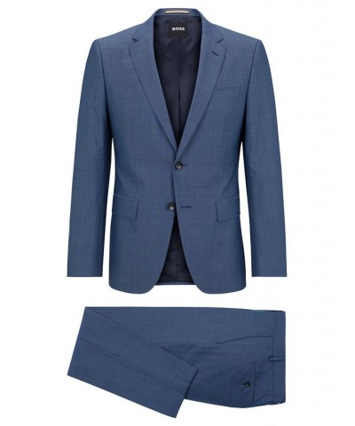 BOSS Men's Slim-Fit Suit in Wool, Silk and Stretch Blue $298.65 Suits