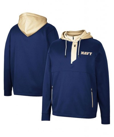 Men's Navy Navy Midshipmen Luge 3.0 Quarter-Zip Hoodie $39.95 Sweatshirt