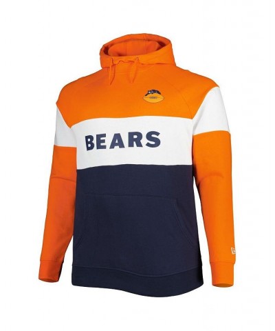 Men's Navy Chicago Bears Big and Tall Throwback Colorblock Raglan Pullover Hoodie $46.55 Sweatshirt