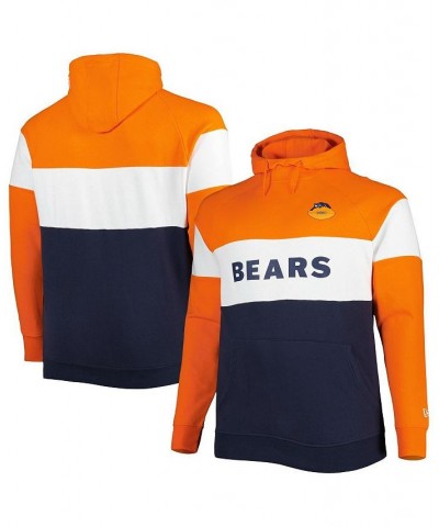 Men's Navy Chicago Bears Big and Tall Throwback Colorblock Raglan Pullover Hoodie $46.55 Sweatshirt