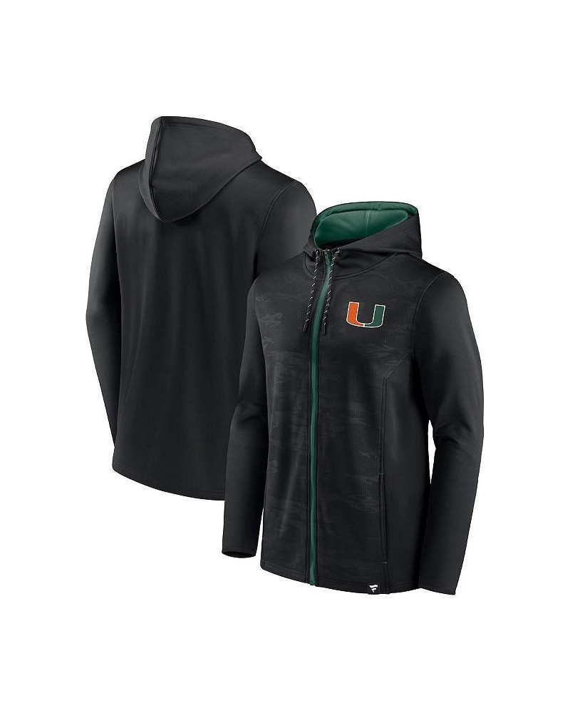 Men's Branded Black Miami Hurricanes Ball Carrier Full-Zip Hoodie $36.00 Sweatshirt