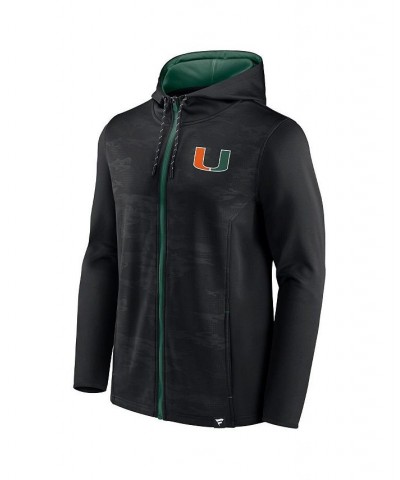 Men's Branded Black Miami Hurricanes Ball Carrier Full-Zip Hoodie $36.00 Sweatshirt