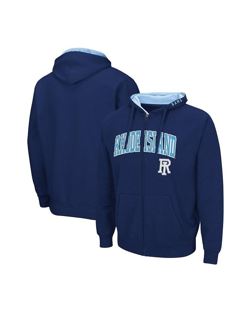 Men's Navy Rhode Island Rams Arch and Logo 3.0 Full-Zip Hoodie $19.74 Sweatshirt