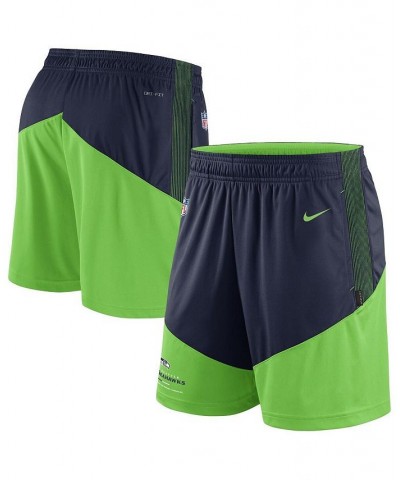 Men's Navy, Neon Green Seattle Seahawks Primary Lockup Performance Shorts $30.79 Shorts