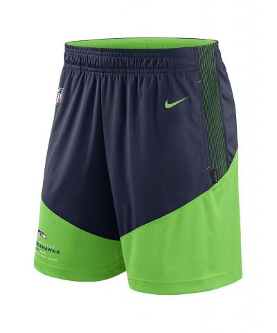 Men's Navy, Neon Green Seattle Seahawks Primary Lockup Performance Shorts $30.79 Shorts