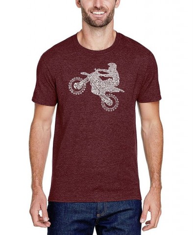 Men's Premium Blend Word Art Freestyle Motocross FMX T-shirt Red $21.15 T-Shirts