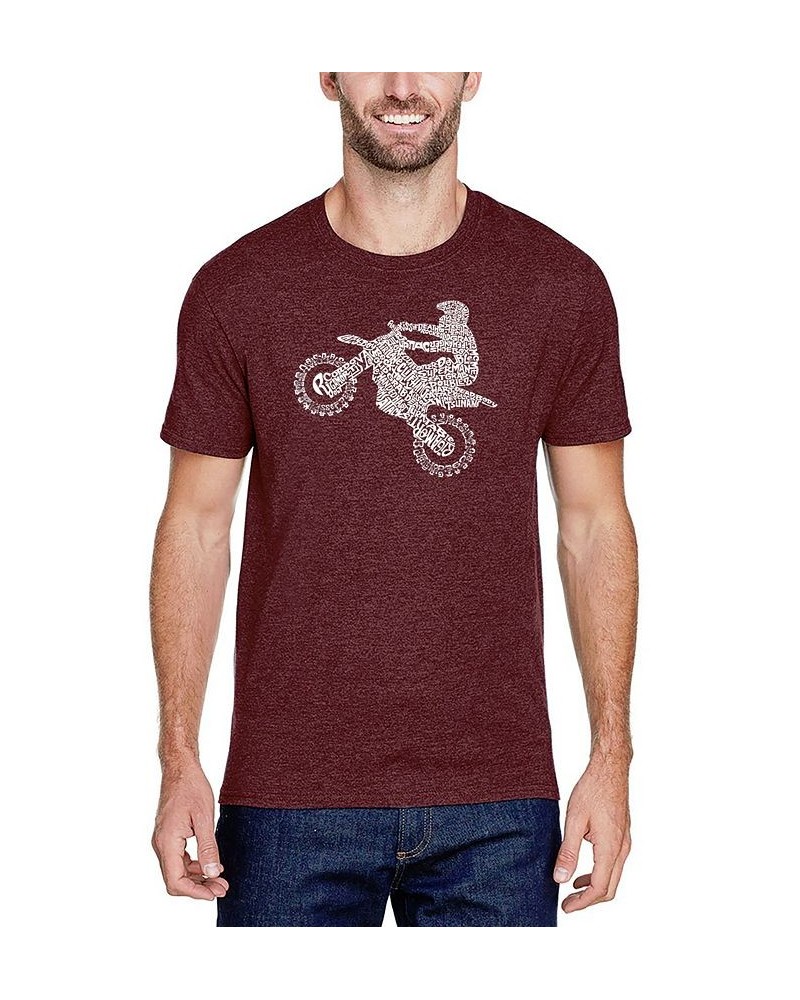 Men's Premium Blend Word Art Freestyle Motocross FMX T-shirt Red $21.15 T-Shirts