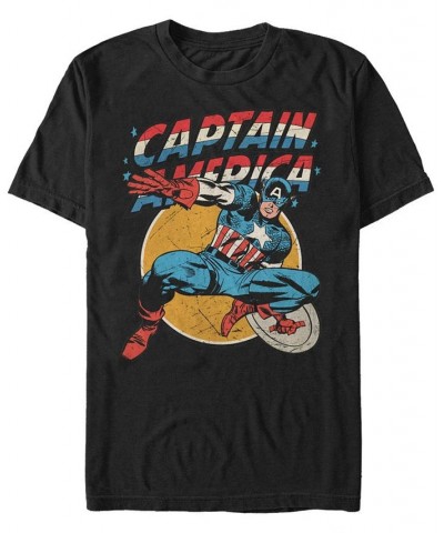 Marvel Men's Comic Collection Classic Captain America Strong Pose Short Sleeve T-Shirt Black $16.45 T-Shirts