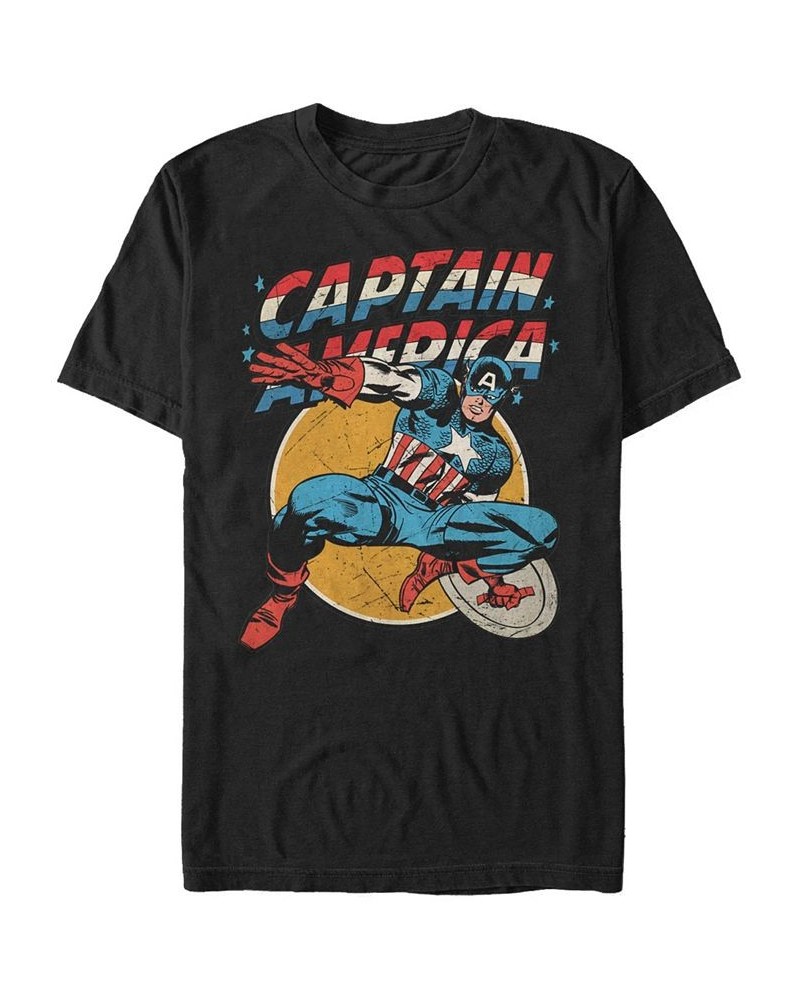 Marvel Men's Comic Collection Classic Captain America Strong Pose Short Sleeve T-Shirt Black $16.45 T-Shirts