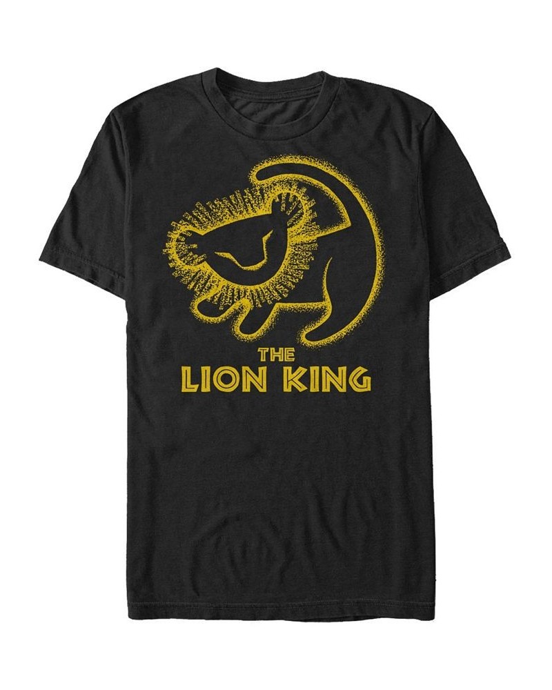 Disney Men's Lion King Simba Cave Painting Short Sleeve T-Shirt Black $17.84 T-Shirts