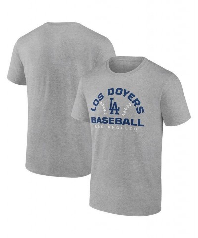 Men's Branded Heathered Gray Los Angeles Dodgers Iconic Go for Two T-shirt $23.19 T-Shirts