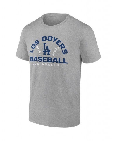 Men's Branded Heathered Gray Los Angeles Dodgers Iconic Go for Two T-shirt $23.19 T-Shirts