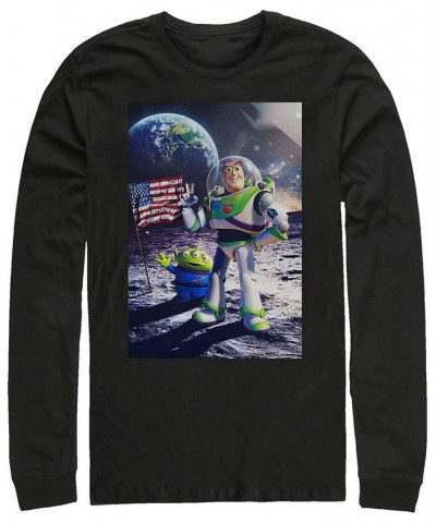 Disney Men's Toy Story Buzz Moon Landing, Long Sleeve T-Shirt Black $20.00 T-Shirts