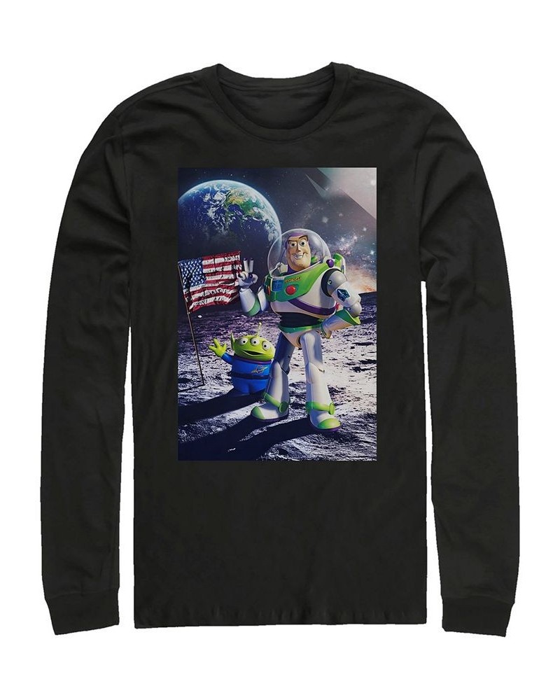 Disney Men's Toy Story Buzz Moon Landing, Long Sleeve T-Shirt Black $20.00 T-Shirts