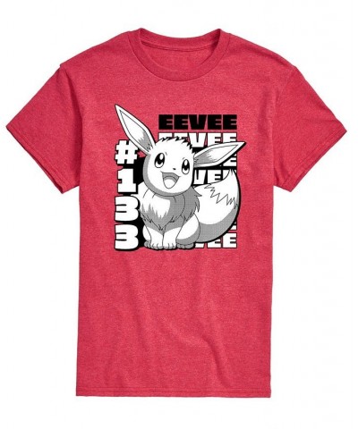 Men's Pokemon Eevee Graphic T-shirt Red $15.75 T-Shirts