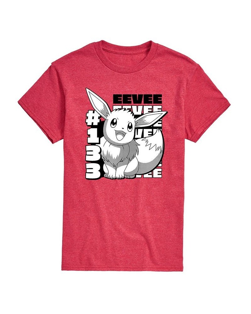 Men's Pokemon Eevee Graphic T-shirt Red $15.75 T-Shirts