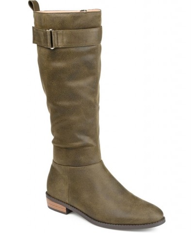 Women's Lelanni Wide Calf Tall Boots Green $55.00 Shoes