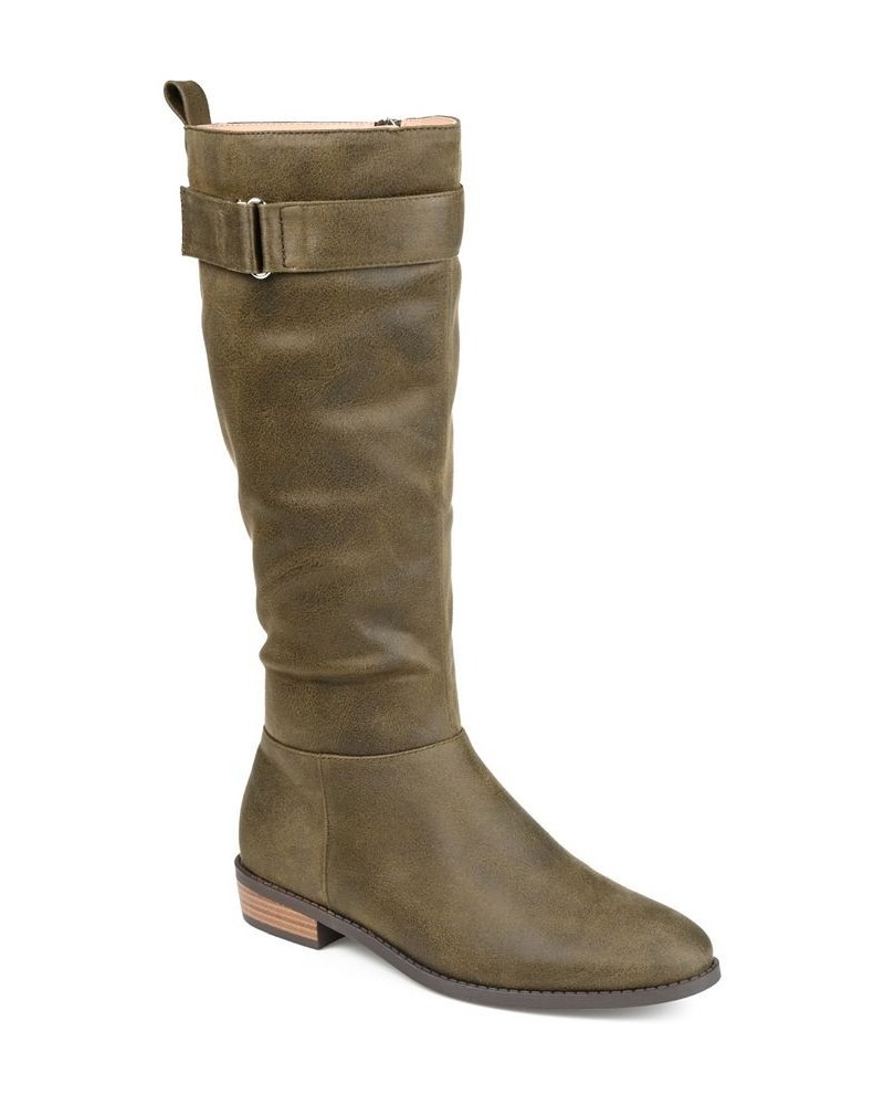 Women's Lelanni Wide Calf Tall Boots Green $55.00 Shoes