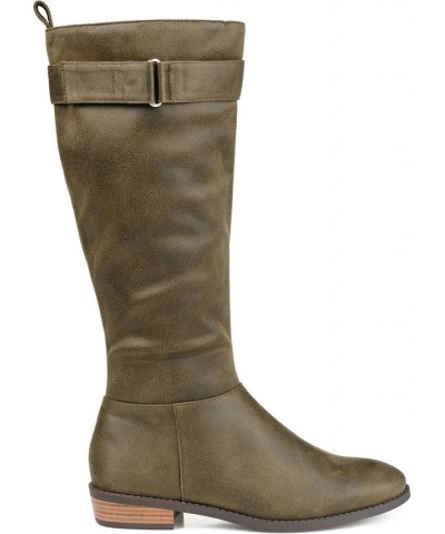 Women's Lelanni Wide Calf Tall Boots Green $55.00 Shoes