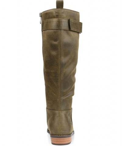 Women's Lelanni Wide Calf Tall Boots Green $55.00 Shoes