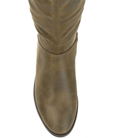 Women's Lelanni Wide Calf Tall Boots Green $55.00 Shoes