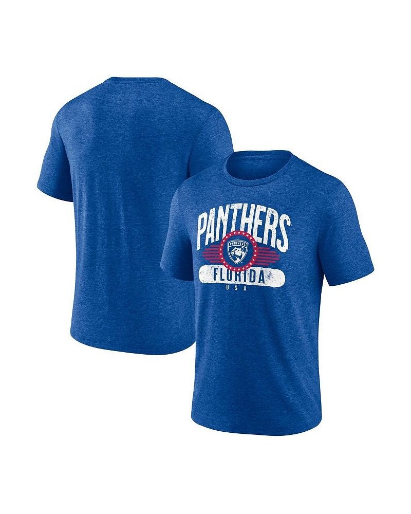 Men's Branded Heathered Royal Florida Panthers Americana Stars Stripes Tri-Blend T-shirt $15.98 T-Shirts