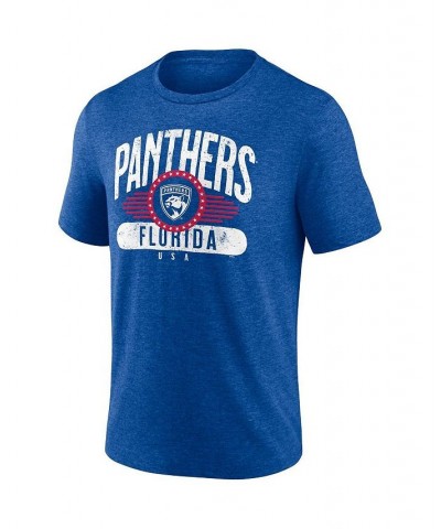 Men's Branded Heathered Royal Florida Panthers Americana Stars Stripes Tri-Blend T-shirt $15.98 T-Shirts