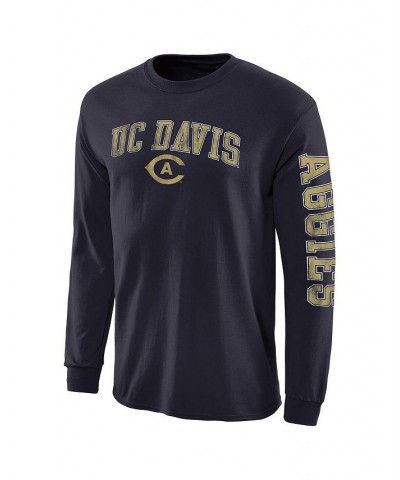 Men's Branded Navy UC Davis Aggies Distressed Arch Over Logo 2-Hit Long Sleeve T-shirt $17.35 T-Shirts