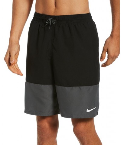 Men's Big & Tall Colorblocked 9" Swim Trunks Black $21.21 Swimsuits