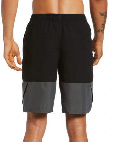 Men's Big & Tall Colorblocked 9" Swim Trunks Black $21.21 Swimsuits