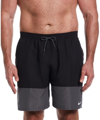 Men's Big & Tall Colorblocked 9" Swim Trunks Black $21.21 Swimsuits