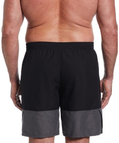 Men's Big & Tall Colorblocked 9" Swim Trunks Black $21.21 Swimsuits