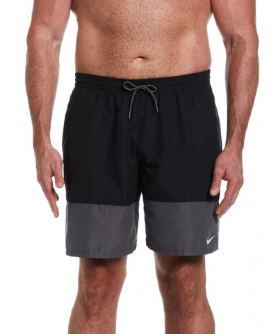 Men's Big & Tall Colorblocked 9" Swim Trunks Black $21.21 Swimsuits