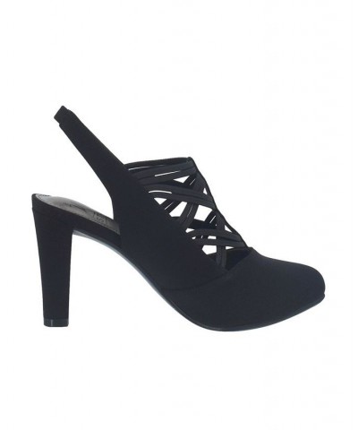 Women's Vail Stretch Elastic Sling-Back Pumps with Memory Foam Black $39.20 Shoes