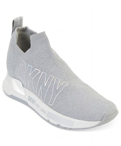 Women's Noto Logo Slip-On Fashion Sneakers Silver $56.76 Shoes