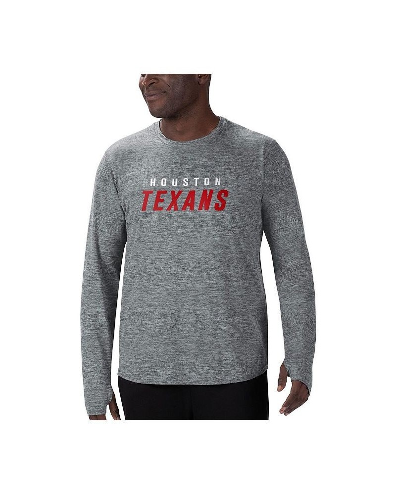 Men's Gray Houston Texans Base Long Sleeve T-shirt $31.50 T-Shirts